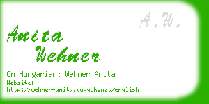 anita wehner business card